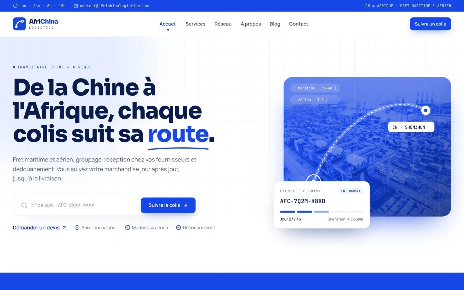 AfriChina Logistics website