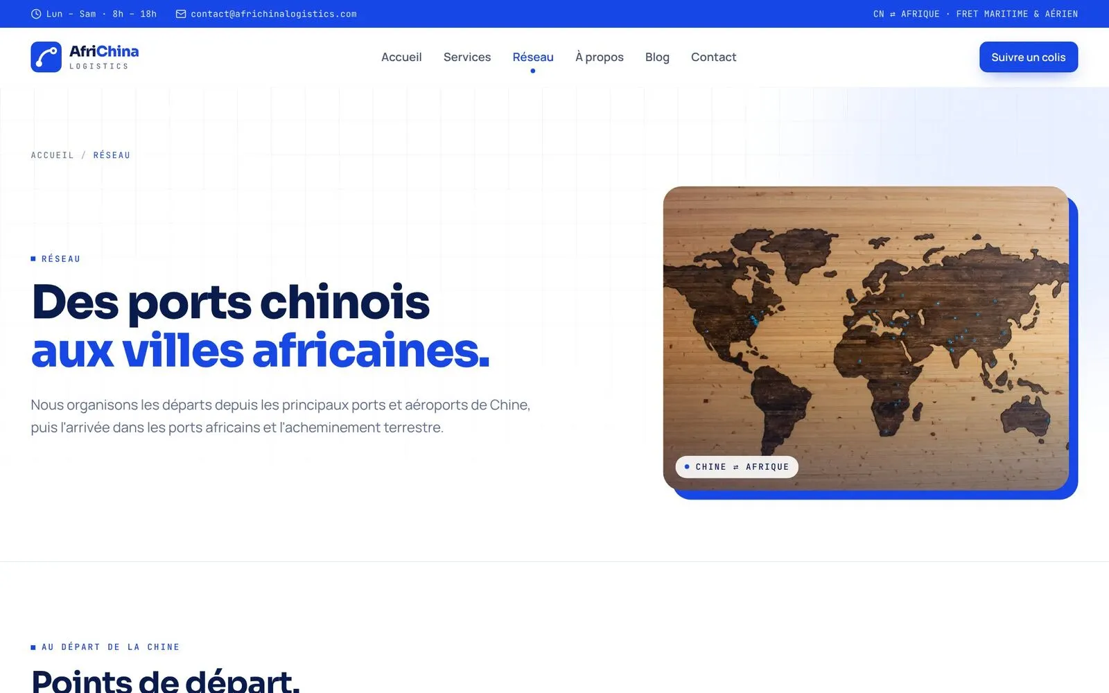 AfriChina Logistics, Network page