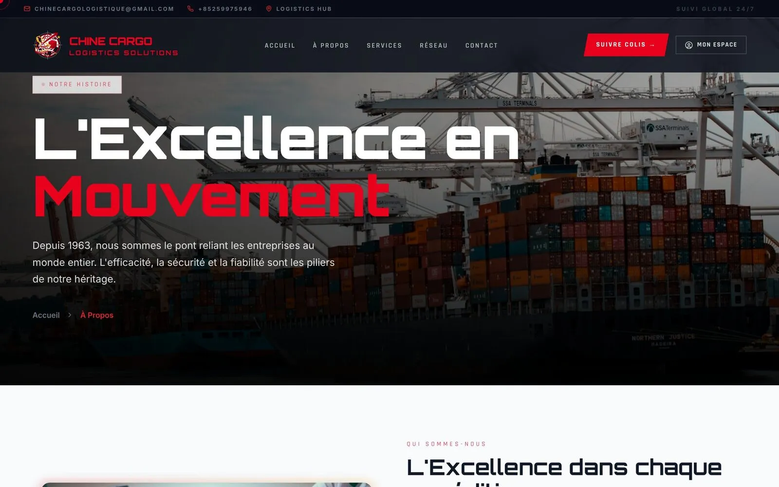 Chine Cargo Logis, About page