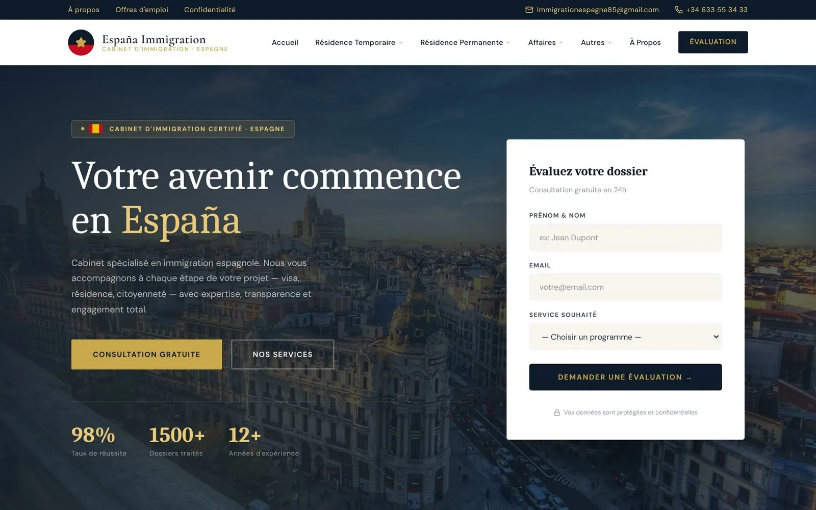 España Immigration website