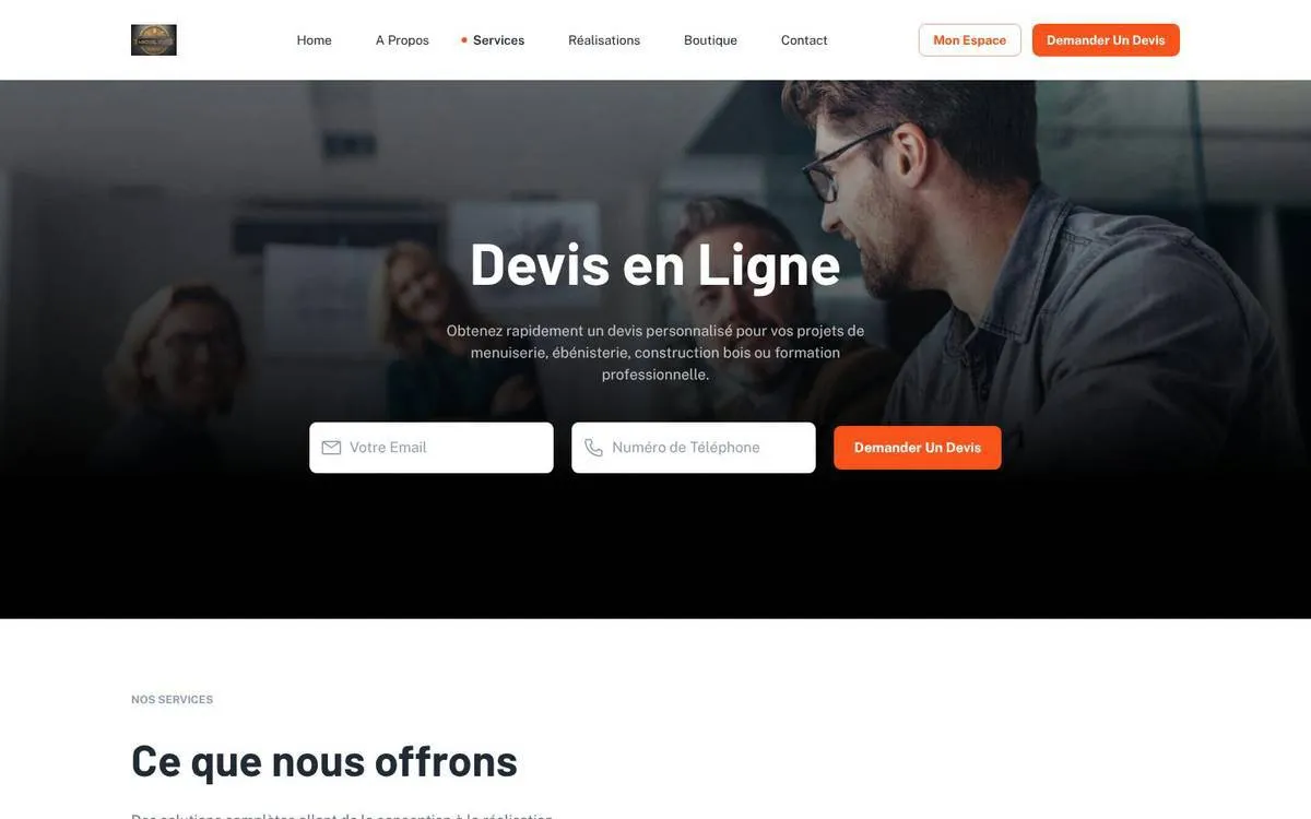 Michel Pro Wood Design, Online quote page