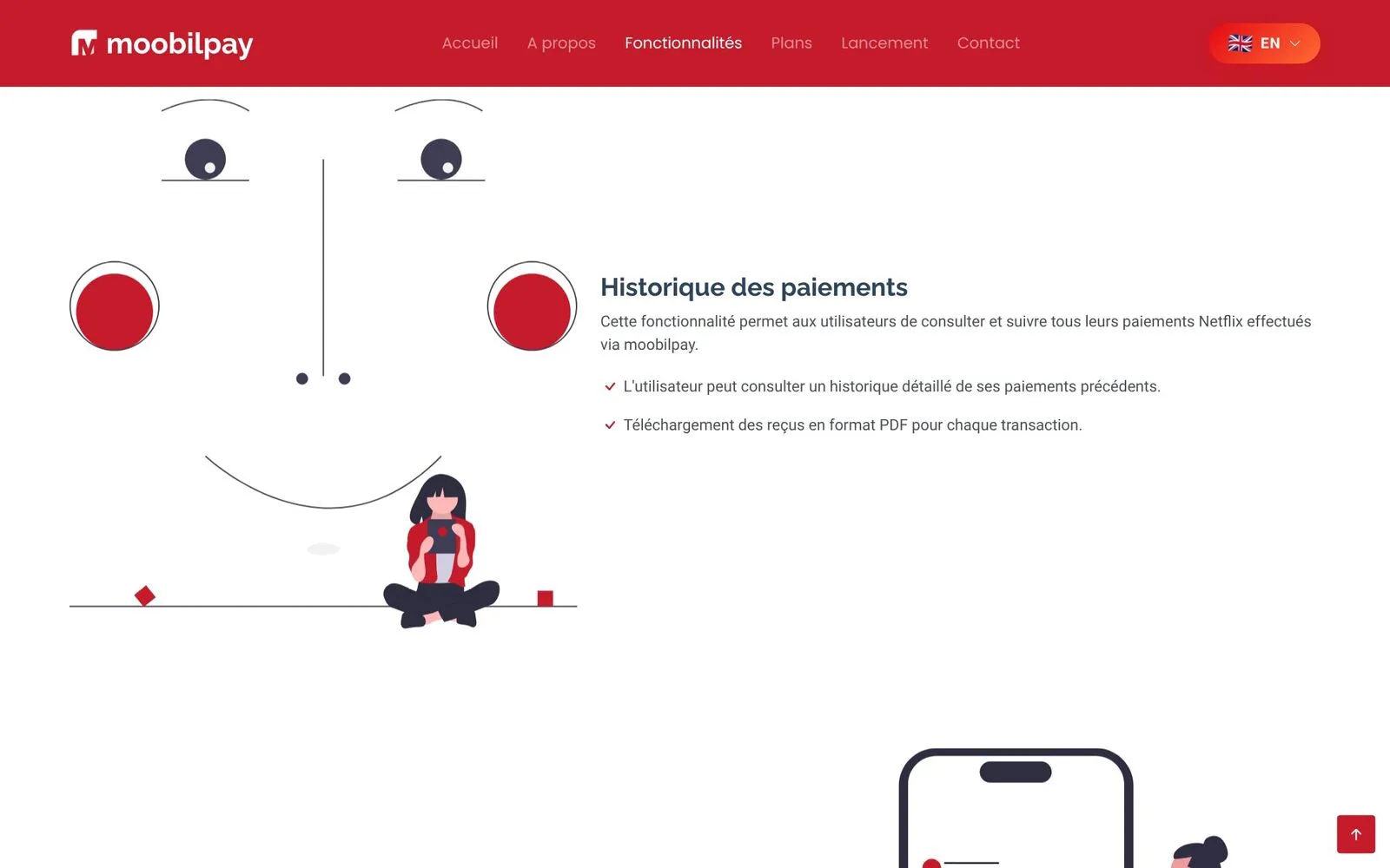 moobilPay, Payment history page