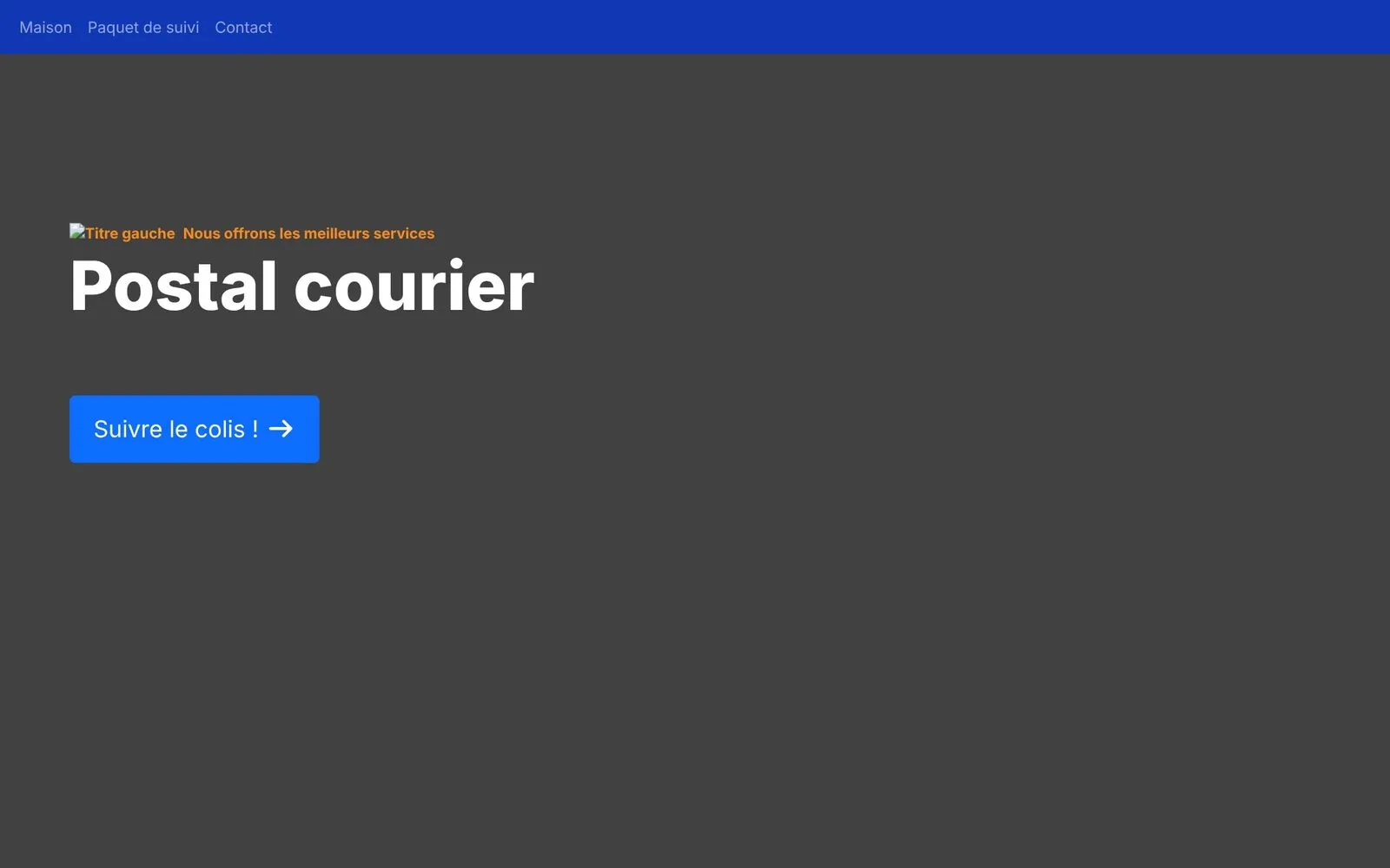 Suivi Courier website, home page